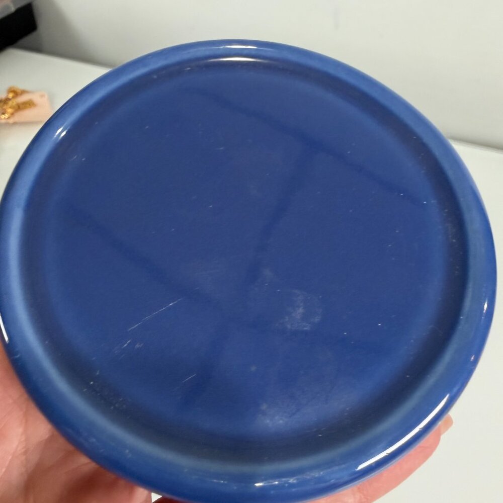Longaberger Salt Crock Pottery Woven Traditions With Lid / Coaster - Picture 3 of 9